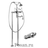 Напольный смеситель для ванны с поворотным изливом и ручным душем, ручка хром Cezares FIRST VDP2 01 M
