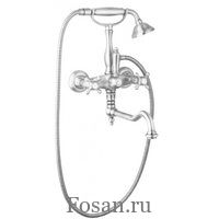 Смеситель для ванны с поворотным изливом и ручным душем, ручка металл Cezares GOLF VDF 01 М