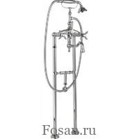 Напольный смеситель для ванны с поворотным изливом и ручным душем, с кронштейном для слива-перелива Cezares NOSTALGIA VDPS2 01
