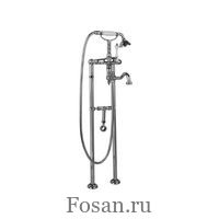 Напольный смеситель для ванны с ручным душем и поворотным изливом, с держателем для слива-перелива Cezares VENEZIA VDPS2 01 Bi