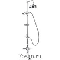 Душевая колонна с термостатическим смесителем на ванну, с ручным и верхним душем, с полкой в комплекте BOHEMIA CVD T 01 Bi