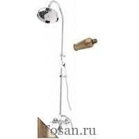 Душевая колонна со смесителем для ванны, верхним и ручным душем, ручка металл Cezares GOLF CVD 02 М