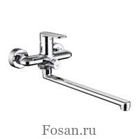 Смеситель для ванны с длинным изливом Bravat Opal F6125183CP-02L-RUS