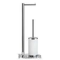 Стойка с держателем для туалетной бумаги и ершиком Gessi Ovale 25734.031